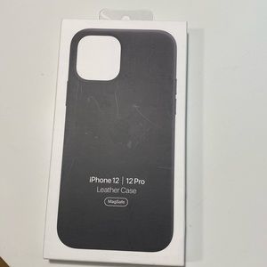 Apple iPhone 12/12 pro ..black, leather case, barely used